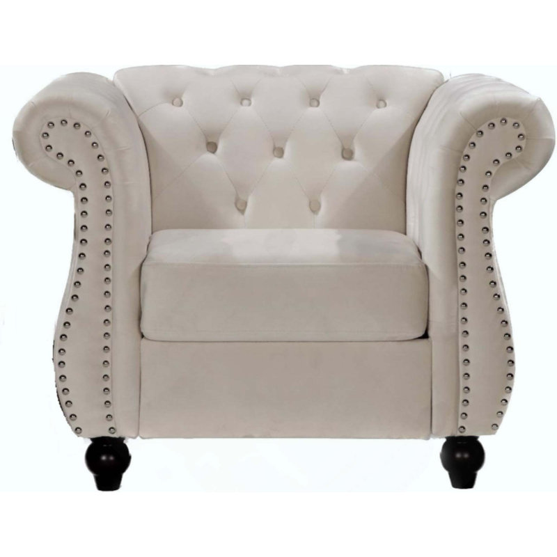 Fauteuil d'appoint Chesterfield, Ivory