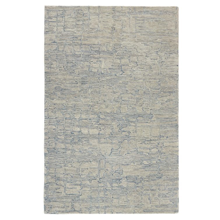 Town & Country Luxe Remi Abstract Line Art Handcrafted Area Rug Grey/Blue