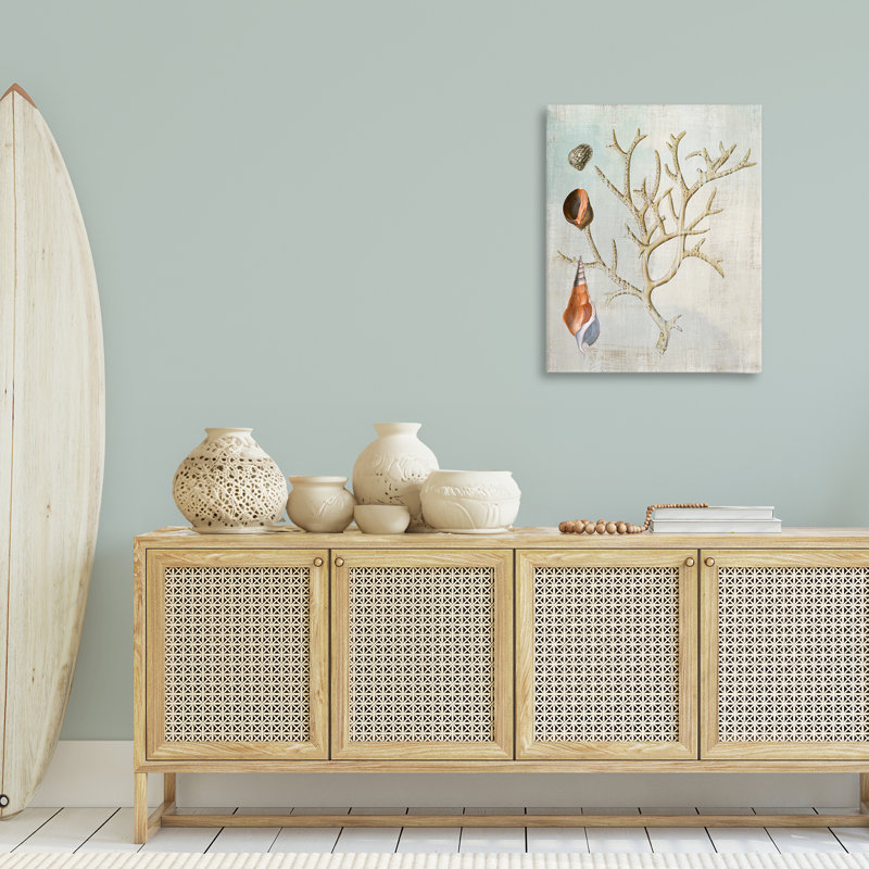 Coquillages et toile de corail, conception par Susan Arnot, H 30 po x l 24 po