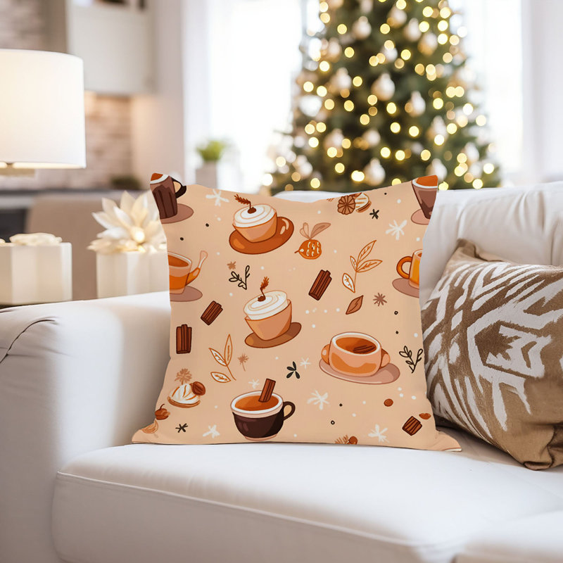 Holiday Fall Thanksgiving Pattern II Coffee, 20"H x 20"W