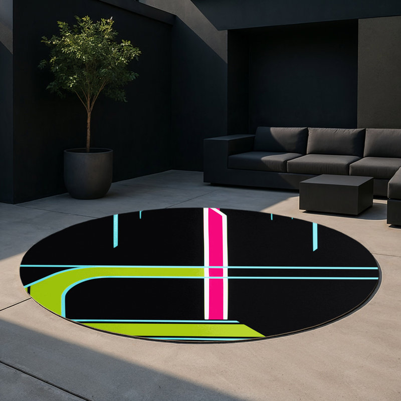 Solar Spectrum Indoor And Outdoor Area Rug, Round 5'