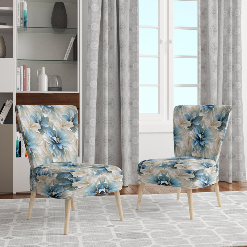 Fauteuil d'appoint rembourré bleu Ethereal