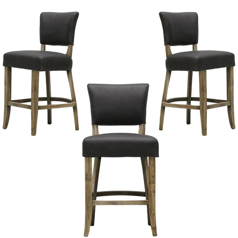 Tabouret de comptoir rembourré 30 po avec structure en bois massif Matt