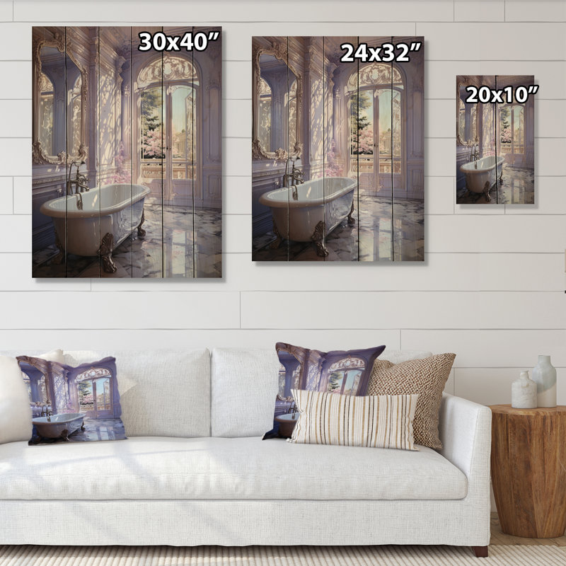 «Bathroom Pastel Serenity I» sur bois, H 40 po x l 30 po x P 0,78 po