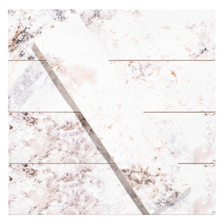 Daint 2-in. x 10-in. Subway Metal Look Glossy Ceramic Wall Tile