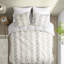 Housse de couette 100% coton double / grand - avec détails gris, fermeture à boutons, attaches intérieures, lavable, rayures approuvées, impression inversée, 2 taies décoratives assorties, -