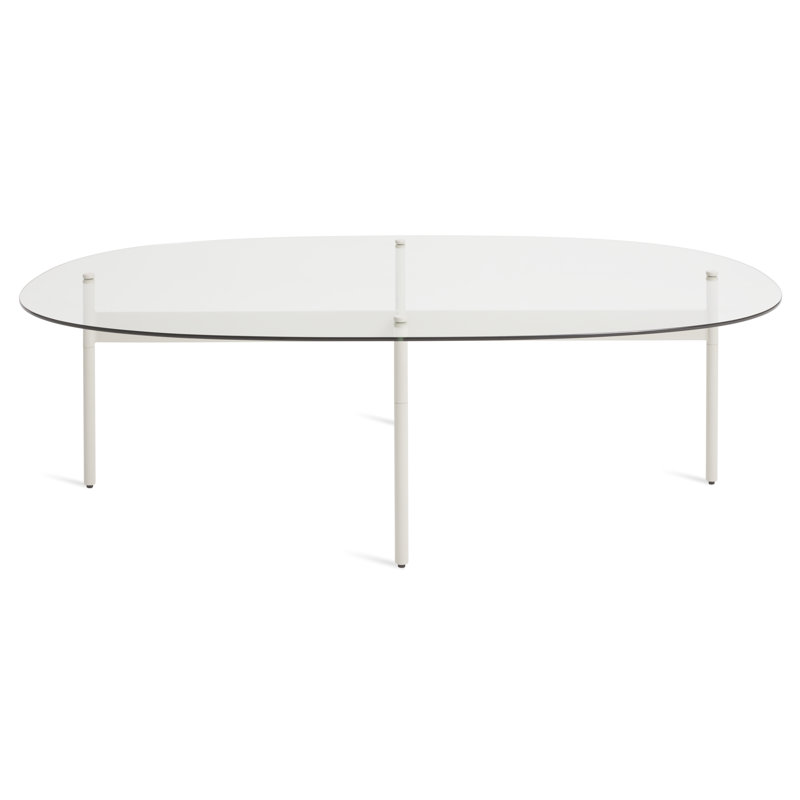 Flume Coffee Table, 14" H x 47" W x 31" D, Clear/Putty