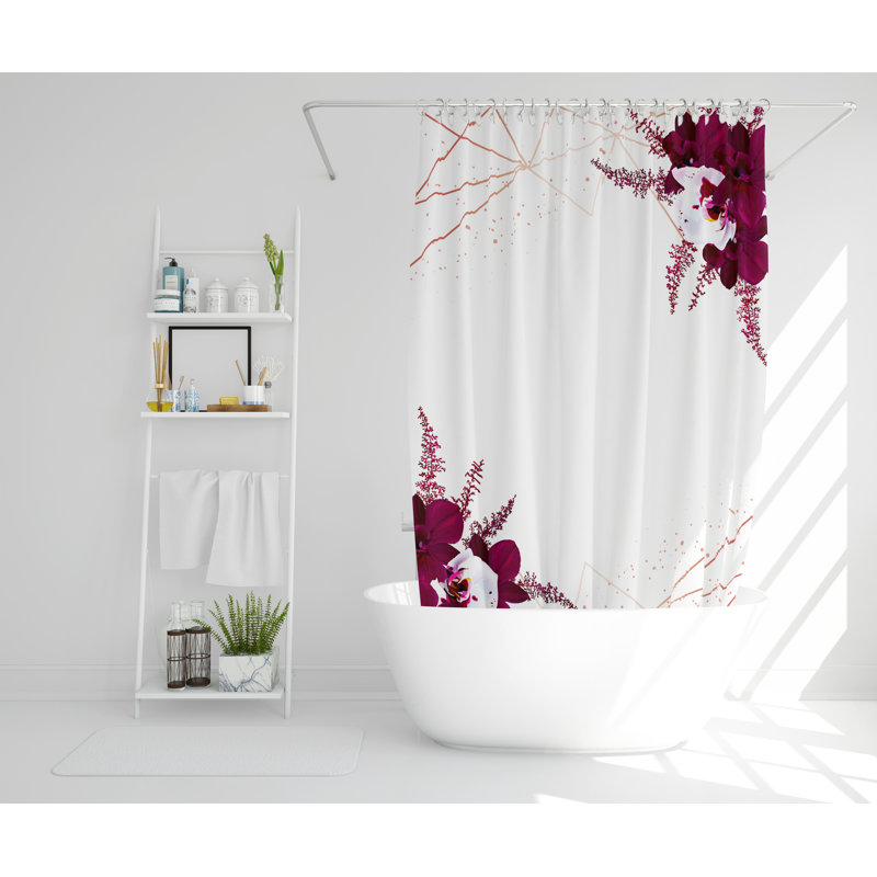 Purtee Polyester Shower Curtain Set, 168cm H x 168cm W