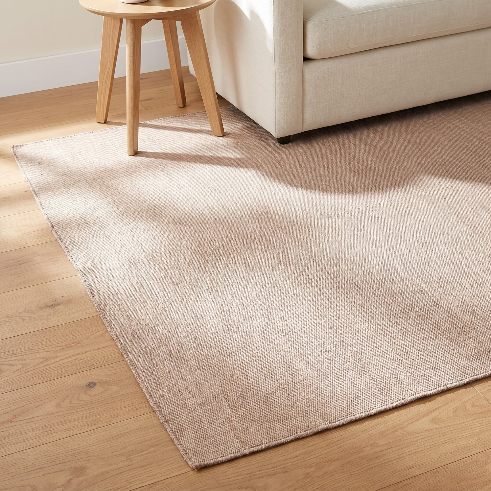 Burkett Tan Hand-Woven Outdoor Rug, Rectangle 5' x 8'