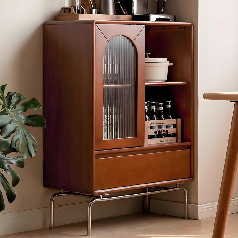 Armoire d'appoint arrondie en acier inoxydable