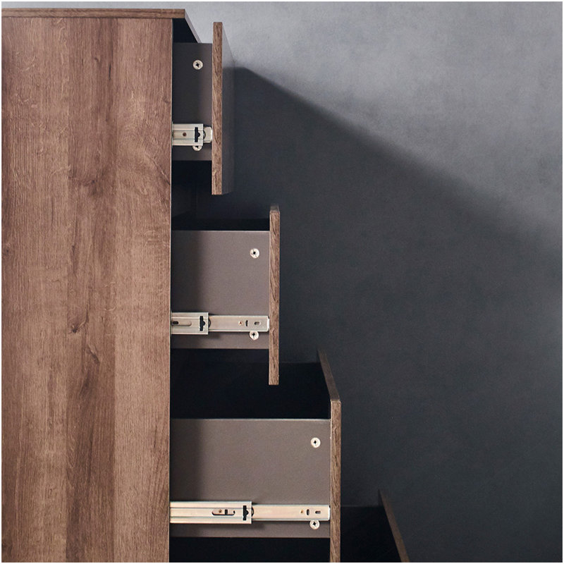 Liv Four-Drawer Contemporary Wood Chest In Walnut Brown, Brown