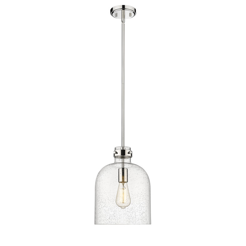 Walpole 1 - Light Candle Style Pendant, 13" H x 9.5" W x 9.5" D, Polished Nickel