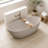 57" Beige Frestanding Solid Surface Soaking Bathtub