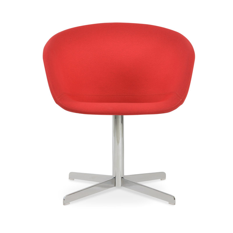 Chaise Tribeca, Chrome, Rouge d’époque