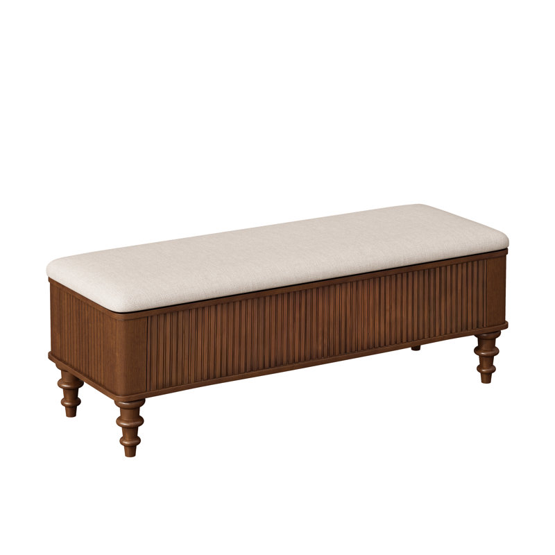 Banc de rangement avec repose-pieds Luxury, Walnut