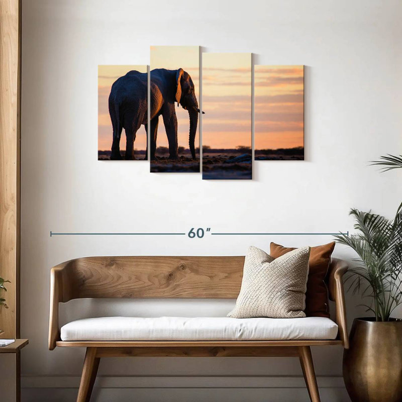 Éléphant solitaire Brampt, H 27 po x l 43 po