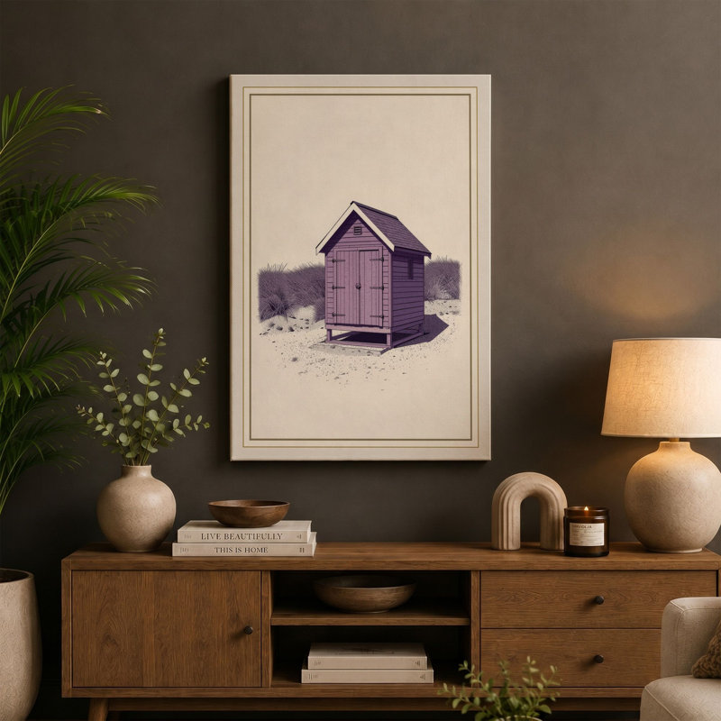 Solitary Shelter Minimalist - Wrapped Canvas, 36x24 - 91.4 x 61.0 cm, Terracotta Border