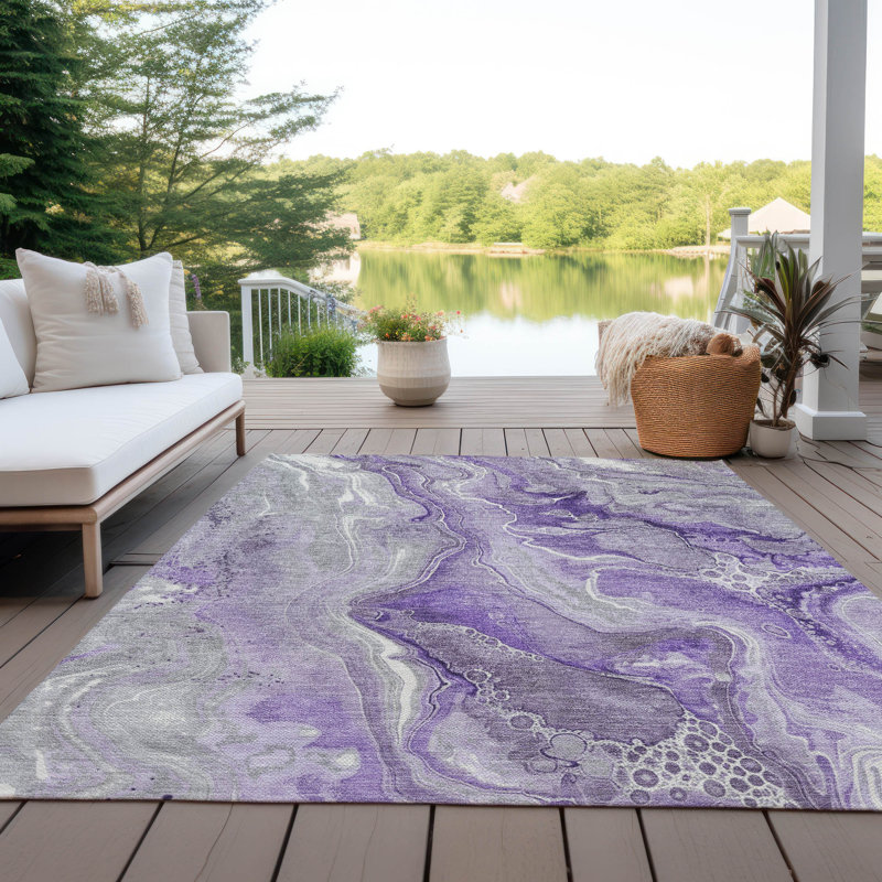 Tapis mauve intérieur / extérieur Caelara , 8 pi x 10 pi