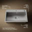 Évier de cuisine à simple cuve à montage sur plan / encastrable 33 po x 22 po avec accessoires-66210613