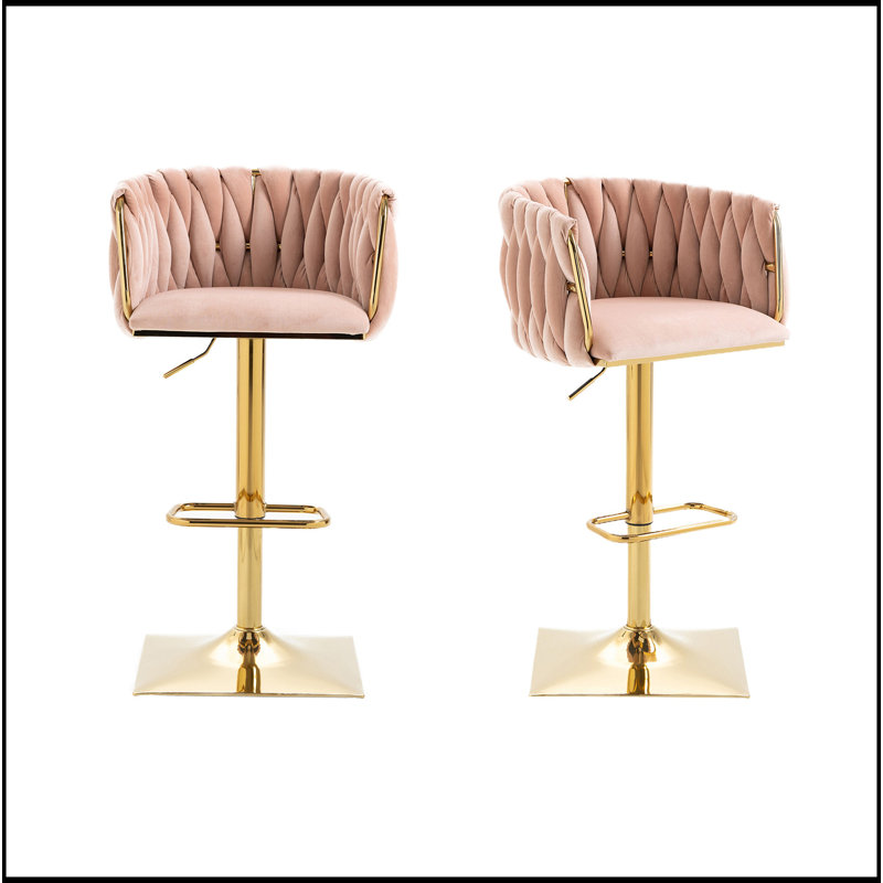Tabourets de bar rétro avec dossier et chaises à hauteur de comptoir 2 pièces / ensemble, Vert