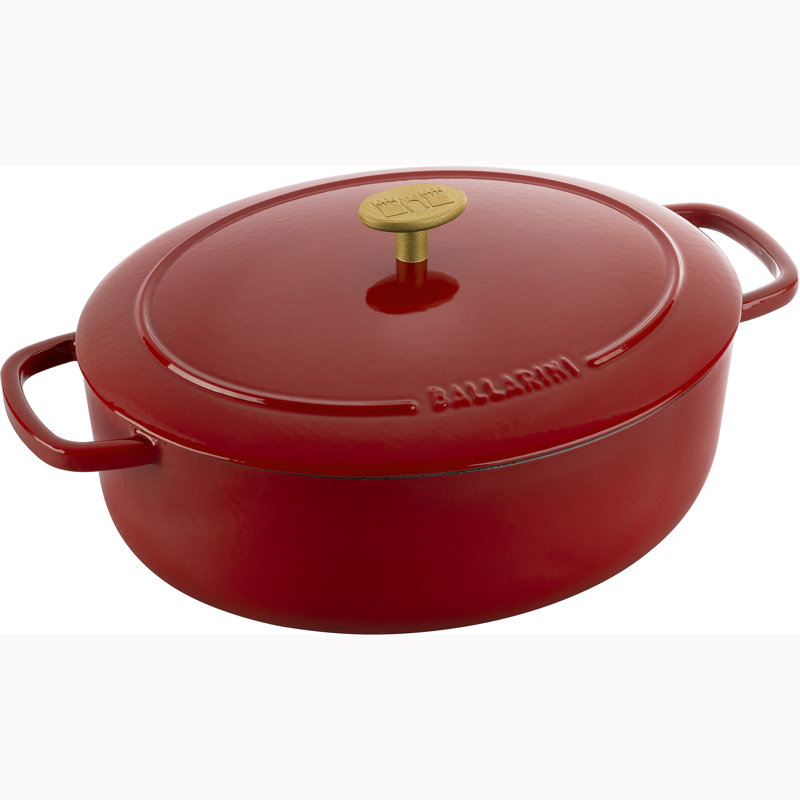 Ballarini Bellamonte Cast Iron Round Dutch Oven, 5 qt, Pomodoro Red