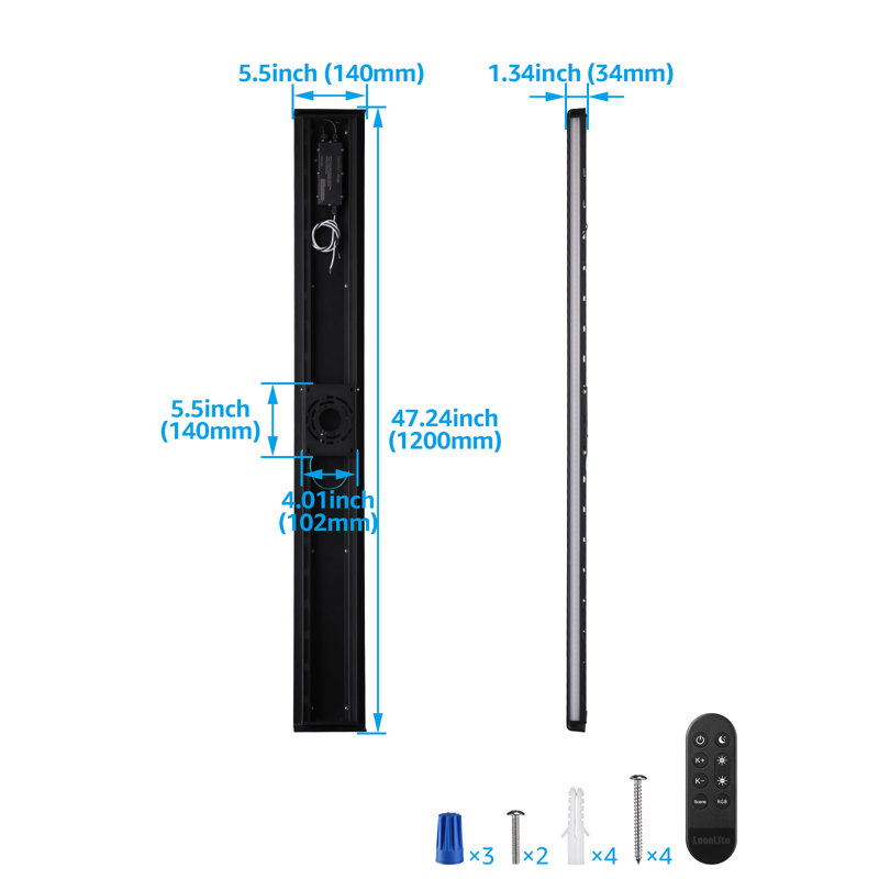 LED Smart Flush Mounted Wall Lamp Remote Control Colour Change