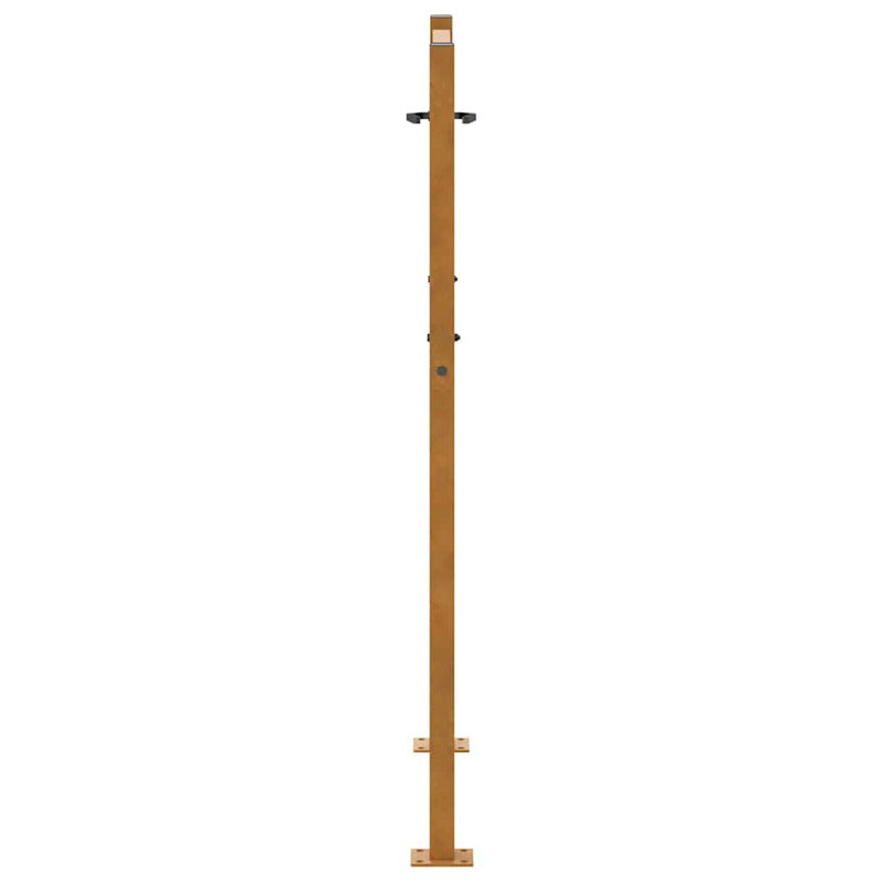 Vidaxl Patio Gate Steel Wave Design, 4.32 ft. H x 3.53 ft. W, Brown