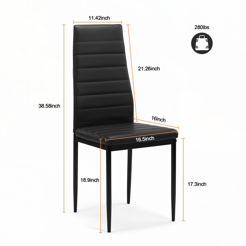 Ensemble de table de salle à manger 5 pièces pour 4 personnes, table de salle à manger en verre trempé pour la cuisine, 4 chaises en similicuir, noir
