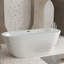 Baignoire autoportante 59 po en acrylique avec motif à losanges unique: forme ovale spacieuse, finition blanc brillant, débordement de chrome et bonde escamotable certifiée CUPC