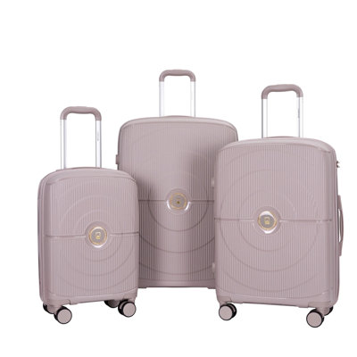 Ensemble de valises 3 pièces, valises rigides avec roulettes à double verrou TSA et bagages de voyage à carreaux (20/24/28)