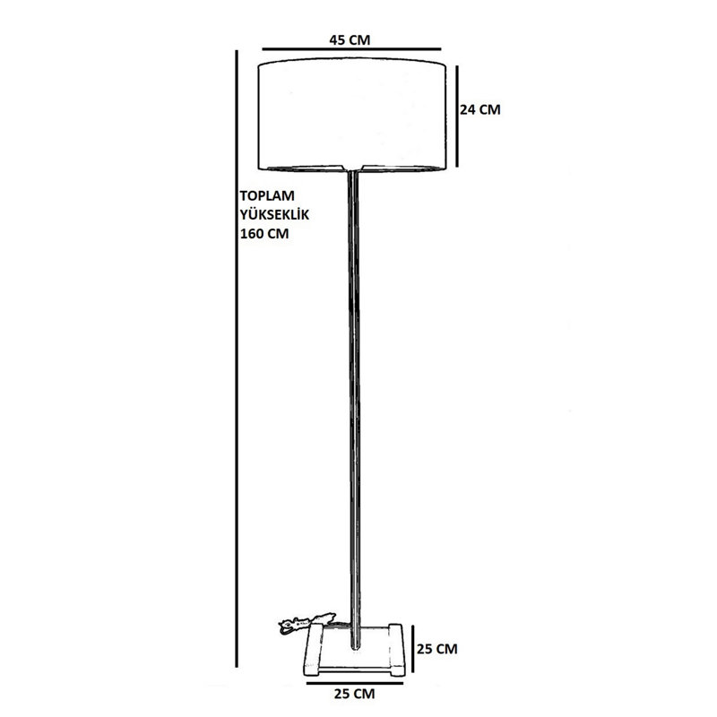 Lampe sur pied 63 ", gris