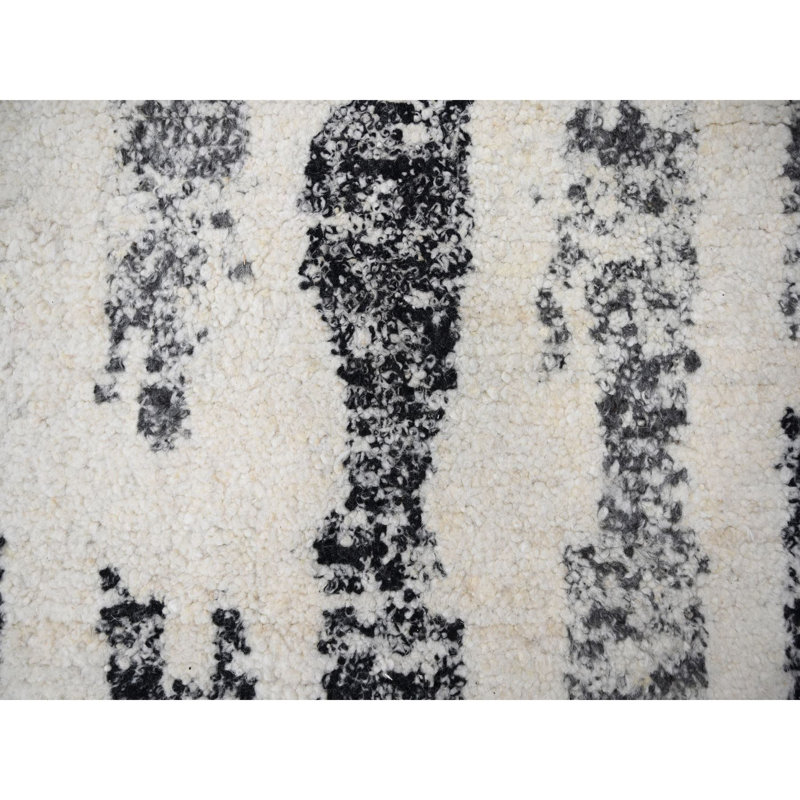 Tapis noir en laine noué à la main de conception moderne 12 pi x 17 pi 9 po 86C5F5E9A88D48F982EC7F4EC51BC799