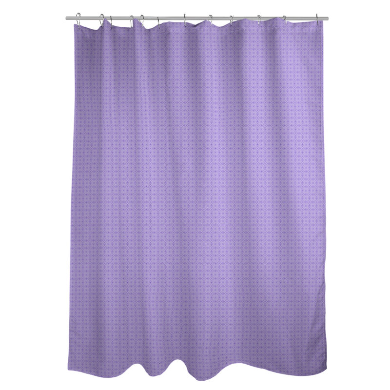 Rideau de douche simple Katelyn Elizabeth, Mauve / Blanc