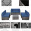 Ensemble de conversation modulaire en rotin 7 pièces avec foyer-2005392535-2005392534