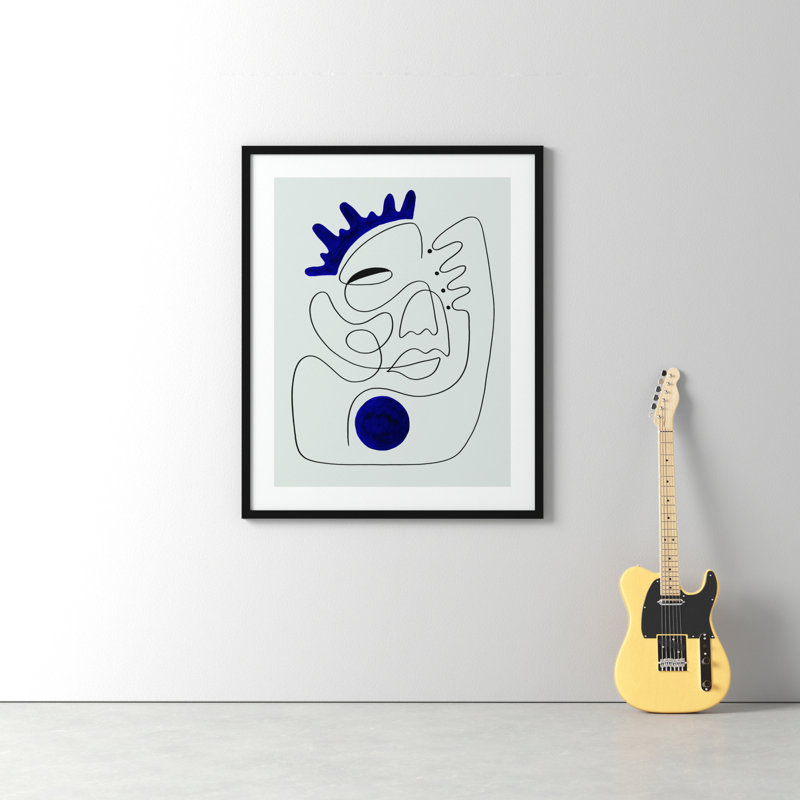 El Rey by Shatha Al Dafai, 41.38" H x 33.38" W x 0.875" D, Noir Black Framed