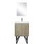 Rustique 24 po Meuble-lavabo pour salle de bain avec comptoir en quartz blanc, robinet et miroir mural 18 po