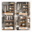 Couvre-tablettes 5 pièces à finition noyer pour supports de 30 po x 12 po, doublures en mousse PVC-129505184