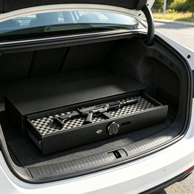 Heavy Duty Drawer Style Slider Safe For Rifles, In Trunk Or Under Bed, 15.5 Inches Depth