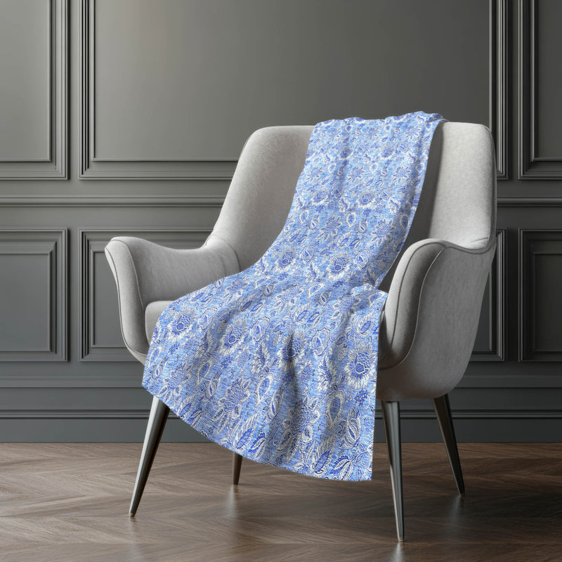 Jeté floral Sherpa ASB662 Addison, Bleu