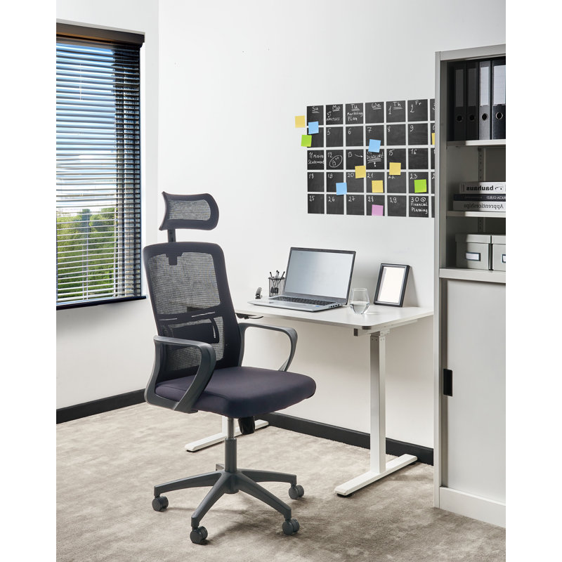 Office Chair Swivel MONARCH Fabric, Black, Black