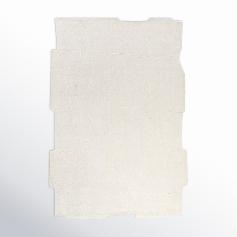 Rectangle Icacos Wool Area Rug with Non-Slip Backing