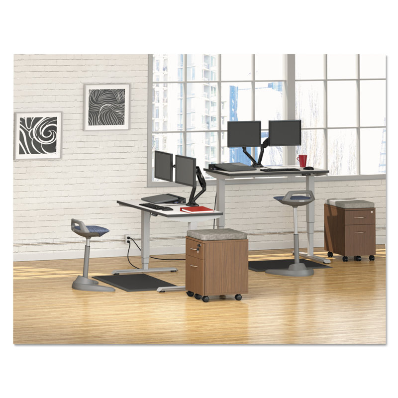 Gray Adjustable Electric Table Base with Memory Controls