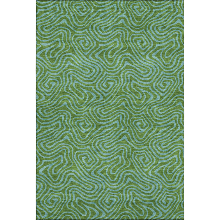 Premium Machine Washable Birchview AMF1031 Swirls Rug