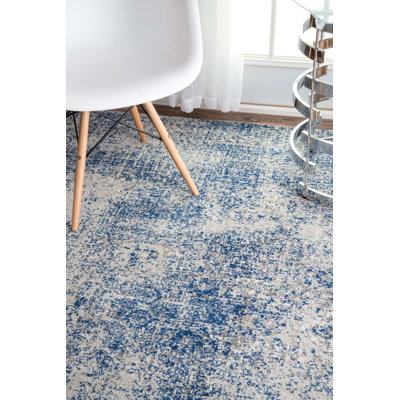 Tapis bleu / ivoire Madore