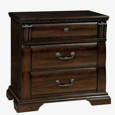 Cherry Finish 1pc Nightstand Felt Lined Top Drawer Ball Bearing Glide Transitional