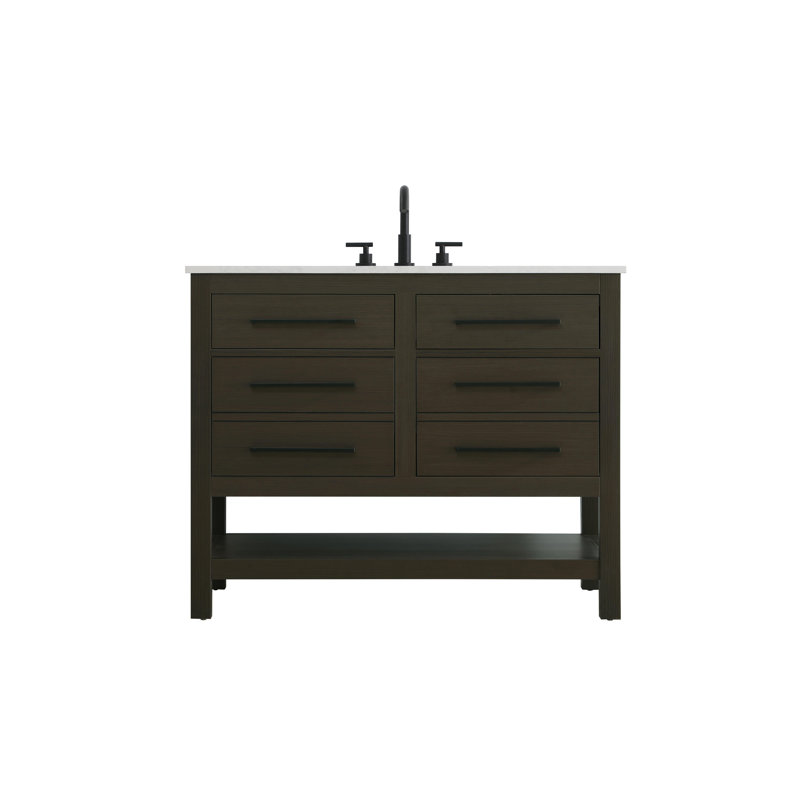 Meuble-lavabo simple 42 po_Moderne_VF60542, Brun moka