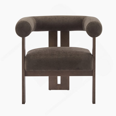 Chaise d'appoint moderne rembourrée avec accoudoirs ronds