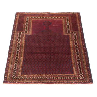 Tapis rectangulaire nouvel âge en laine de conception unique 3 pi 3 po x 5 pi bourgogne foncé