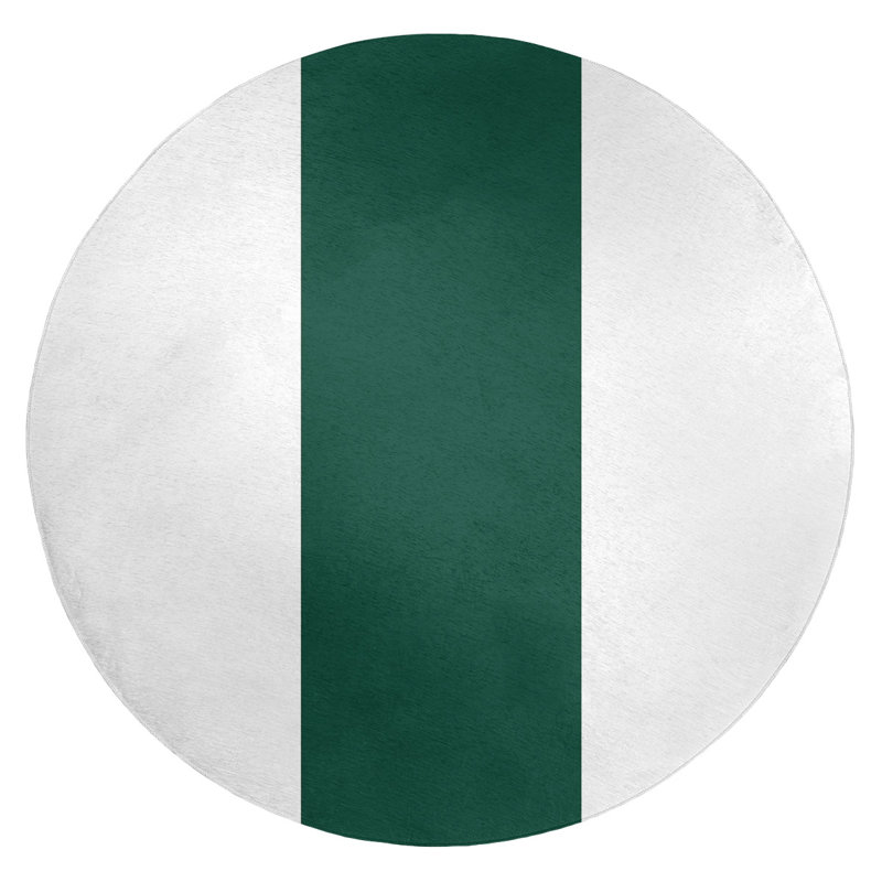 Tapis de football à rayures en poly/vert new york fly, Rond 5 pi