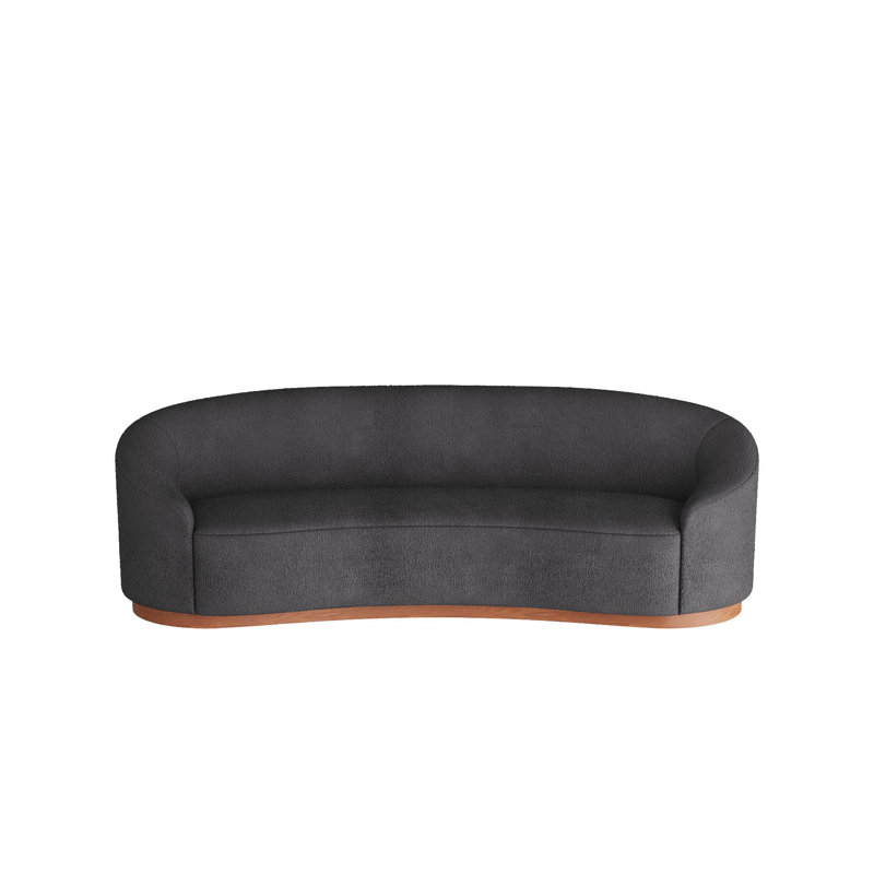 Turner Small Sofa Paprika Velvet, 29.5"H x 108"W x 34"D, Black Velvet, White Oyster